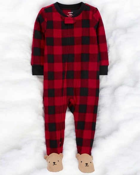Carter's Boys Buffalo Plaid Bear Pajama