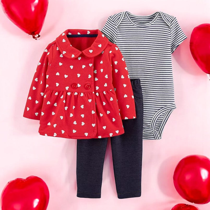Carter's 3-Piece Heart Little Cardigan Set