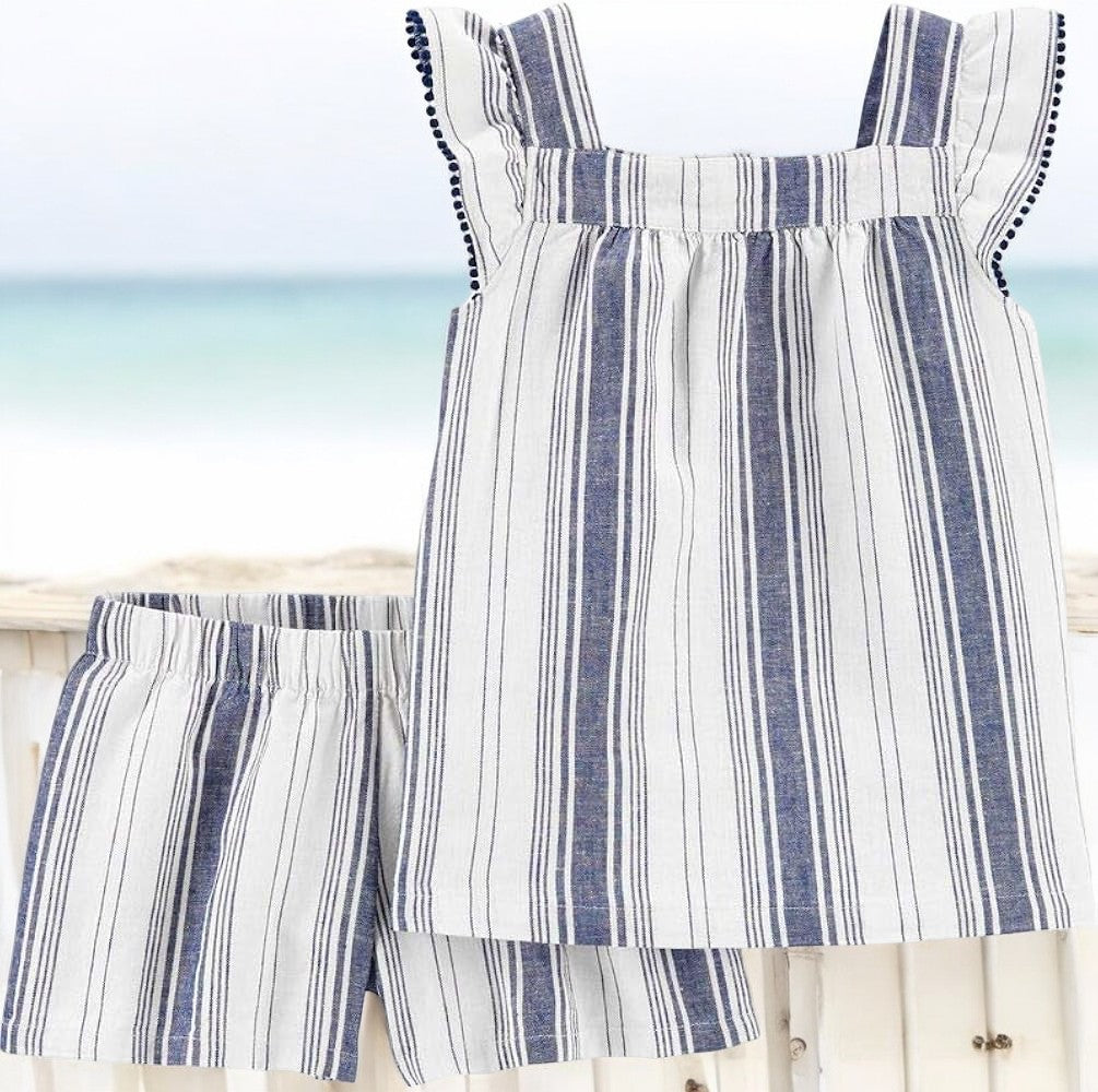 Carter's Blue Striped Two Piece Set