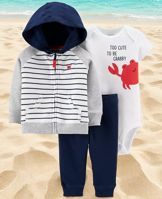 Carter's "Too Cute To Be Crabby" Three Piece Set