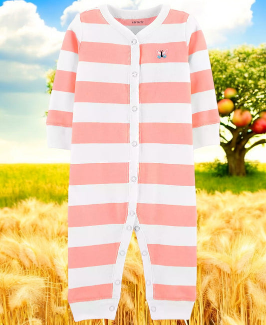 Carter's Girls Butterfly Stripped One Piece Outfit