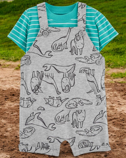Carter's Boys Animals Two Piece Overall Set
