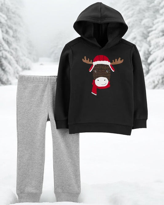 Carter's Boys Snowy Moose Two Piece Set