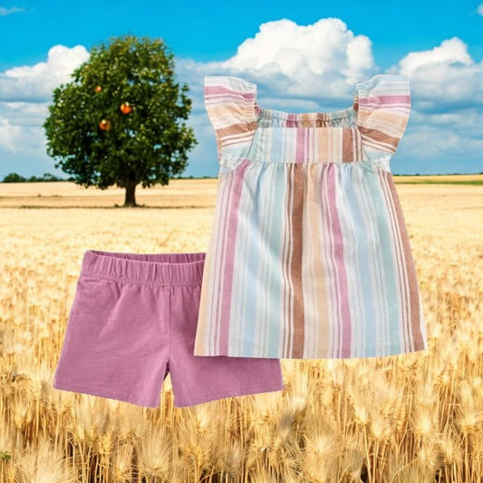 Carter's Girls Stripped Two Piece Short Set