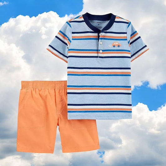 Carter's Stripped Car Two Piece Set