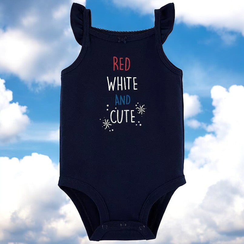 Carter's Girls "Red, White & Cute" One Piece Bodysuit