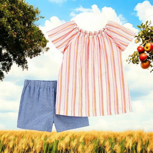 Carter's Girls Stripped Two Piece Short Set