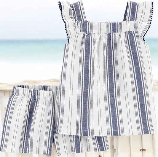 Carter's Blue Striped Two Piece Set