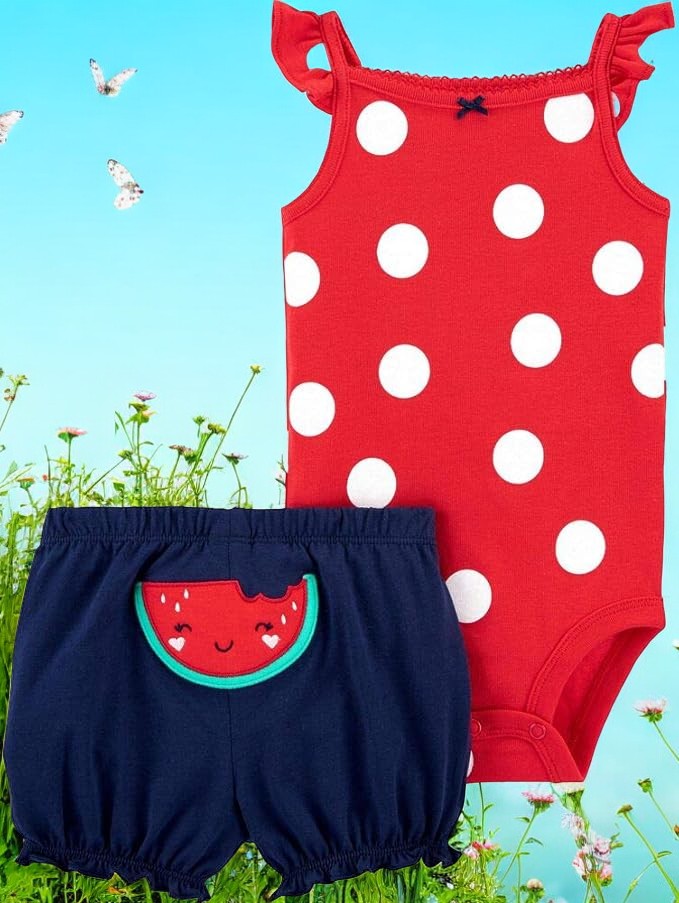 Carter's Polka Dot Watermelon Two Piece Set