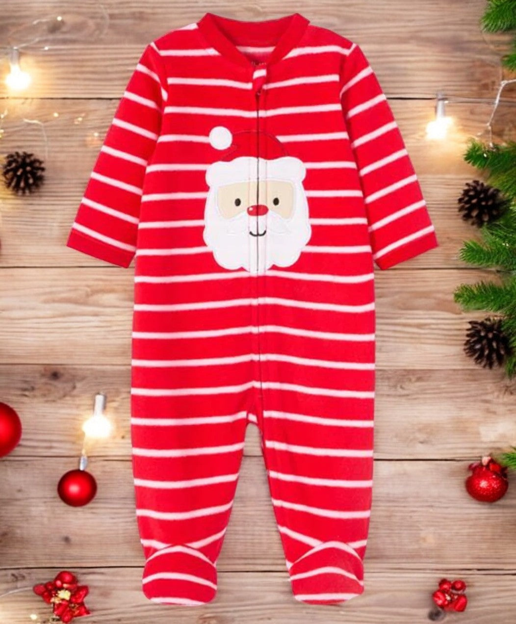 Little Me Santa Clause Stripped Pajama