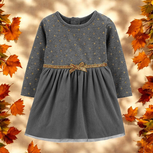 Carter's Girls Gold Polka Dot Two Piece Dress Set