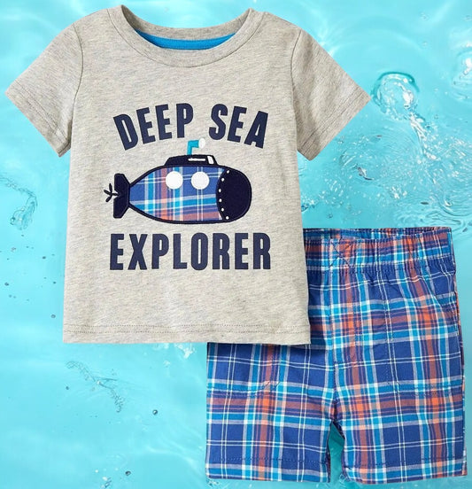 Carter's Boys "Deep Sea Explorer" Two Piece Short Set