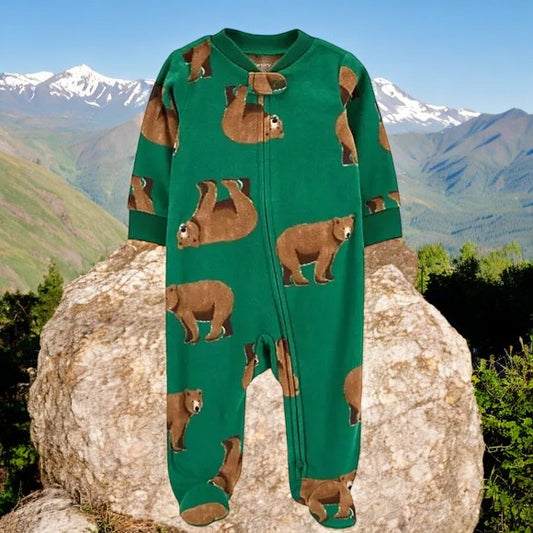 Carter's Boys Grizzly Bear One Piece Footed Pajama