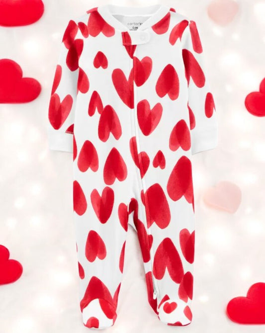 Carter's Valentines Heart One Piece Pajama