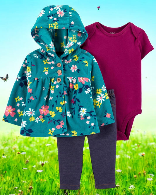 Carter's Floral Fleece Three Piece Set