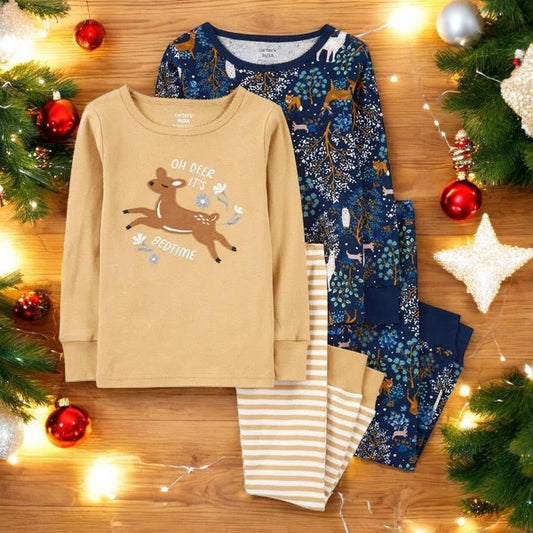 Carter's Girls "Oh Deer Its Bedtime" Set of Two Pajama Set