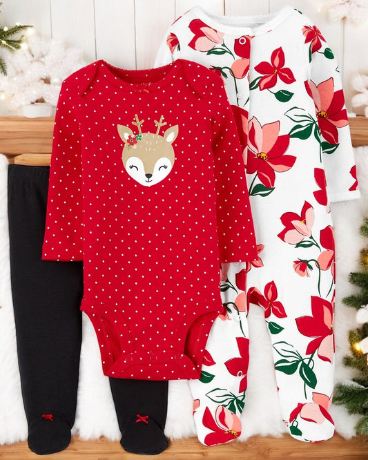 Carter's Christmas Reindeer Three Piece Set