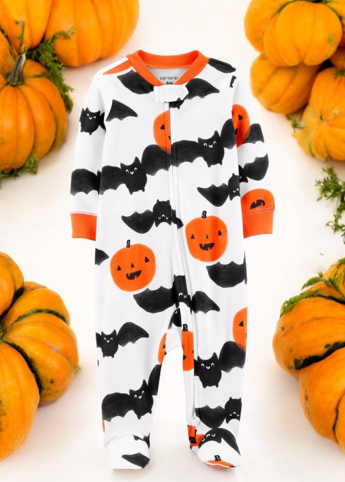 Carter's Bats and Pumpkins One Piece Pajama Set