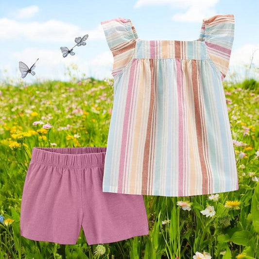 Carter's Stripped Two Piece Short Set