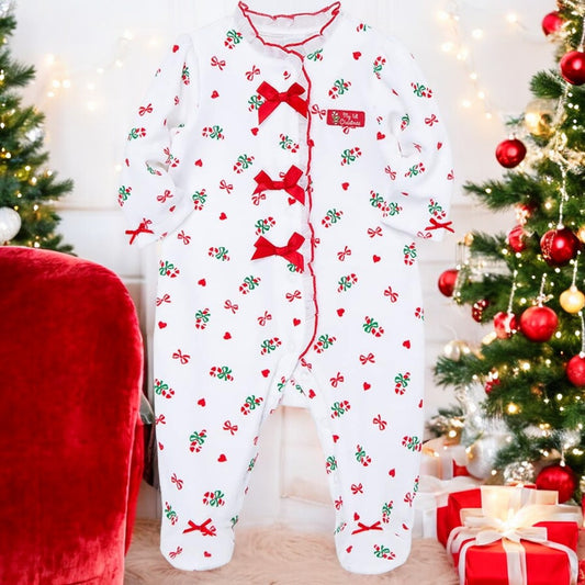 Little Me Christmas Candy Cane One Piece