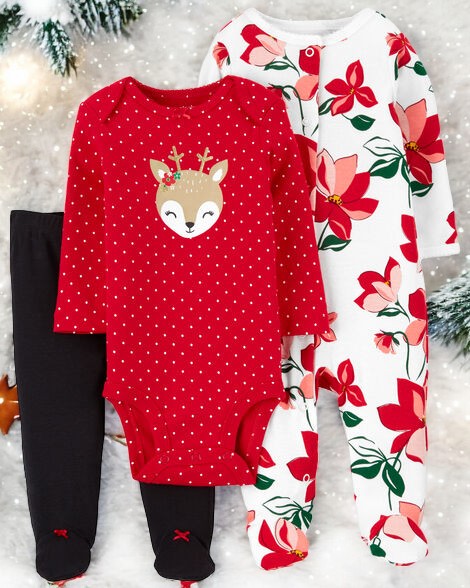 Carter's Christmas Reindeer Three Piece Set