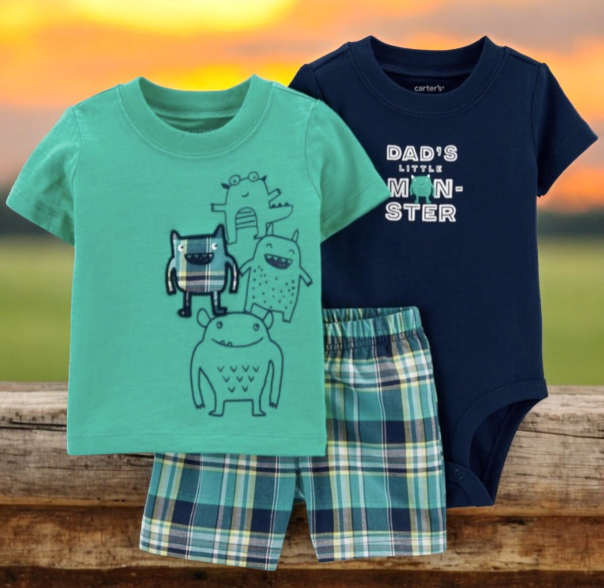 Carter's "Daddy's Little Manster" Three Piece Set