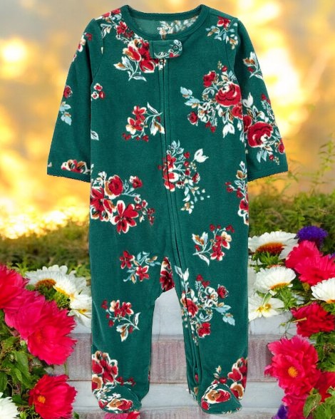 Carter's Girls Floral One Piece Fleece Pajama