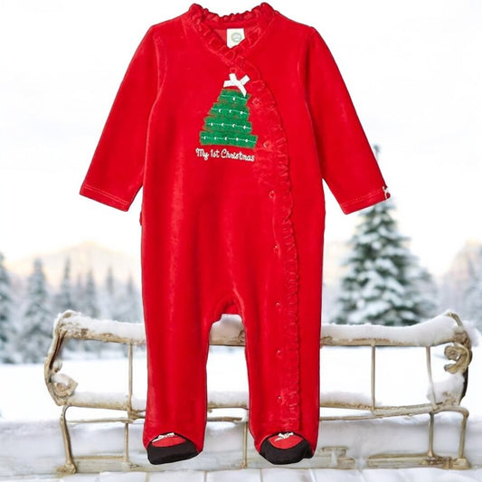 Carter's Girls "My First Christmas" One Piece Footed Outfit