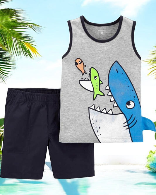 Carter's Boys Shark Two Piece Short Set