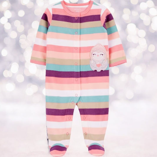 Carter's Girls Snowy Owl One Piece Footed Pajama