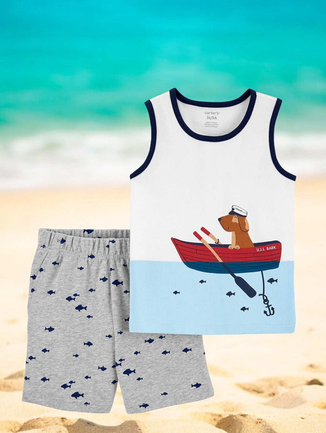 Carter's Boys USS Bark Two Piece Short Set