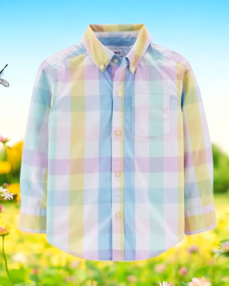 Carter's Boys Spring Plaid Button Up Shirt