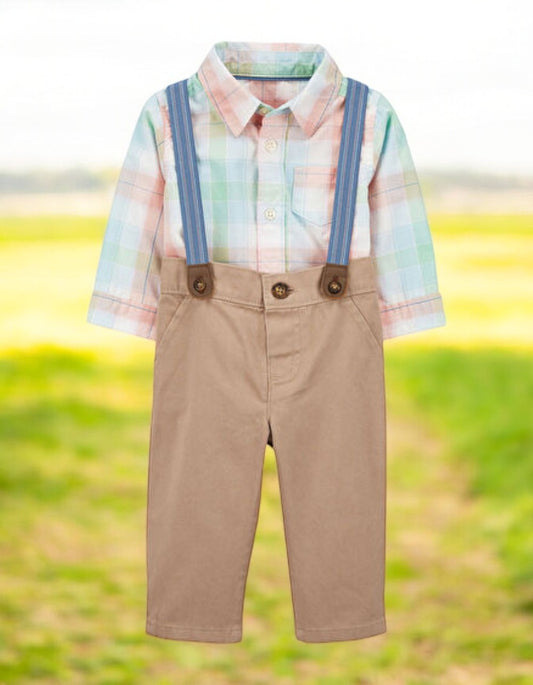 Carter's Boys Spring Plaid Three Piece Set